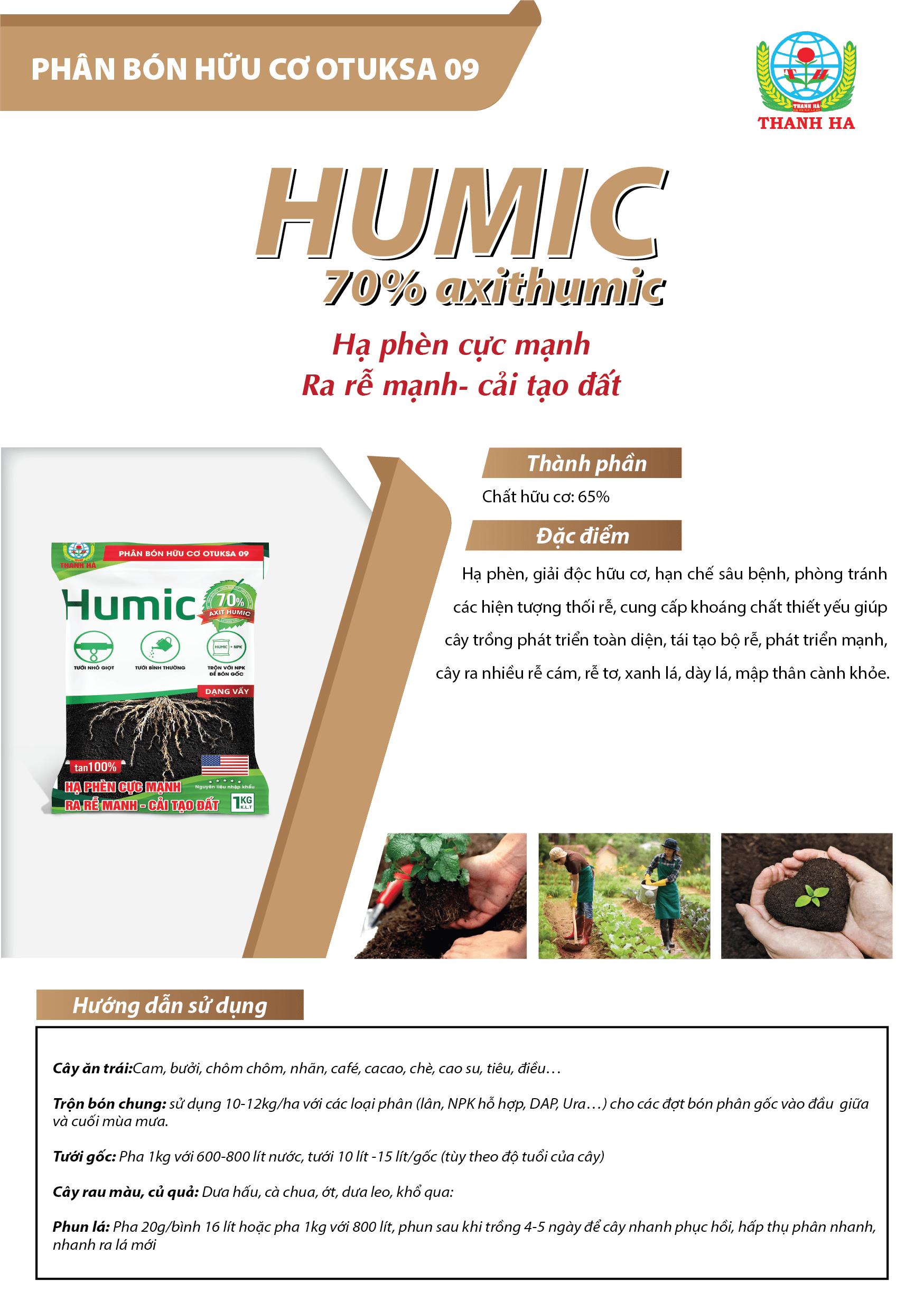 HUMIC (70 % axit humic) – CÔNG TY CỔ PHẦN THANH HÀ